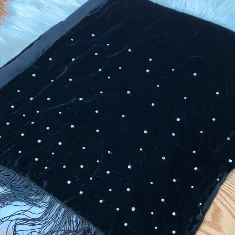 INC Embellished Velvet Wrap with Fringe - Picture 8 of 15